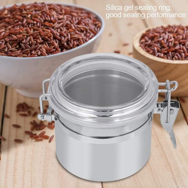 500g, kaffepulverboks i rustfritt stål, oppbevaringsboks kaffebeholder