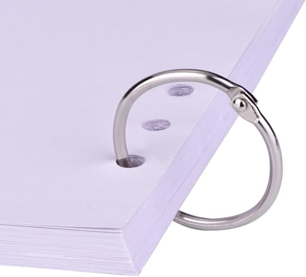 Metallbindering aktivitetsbokring løsblad åpen ring (sølv) 10 stk