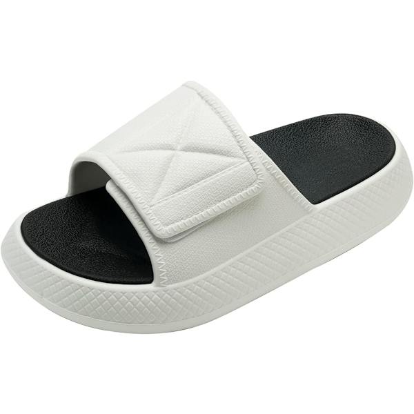 Badsandaler Damtofflor Molnskor Herrsommar Mysiga Slides Cloudyzz Tofflor Halkfria（vit svart） White Black