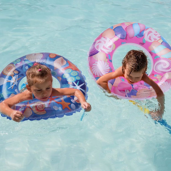 Uppblåsbara poolringar för barn, 4-pack