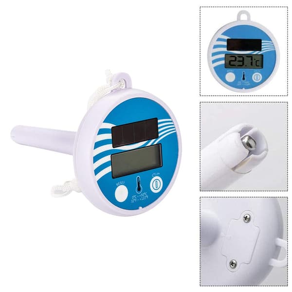 Flydende pooltermometer, flydende vandtermometer, med snor til pool, spa, boblebad, dam