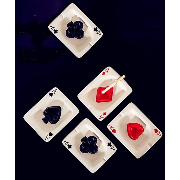 Keramisk askfatts prydnad Poker formad askfatts cigarr askfatts skrivbordsprydnad