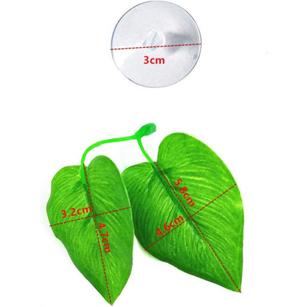 Set med 2 Betta Bed Leaf Hängmatta Konstgjord Växtblad Akvariedekoration med Sugkopp