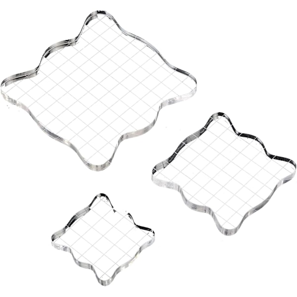 Återanvändbar spetsfodrad akrylskiva DIY Scrapbook Craft Ornament 3 st