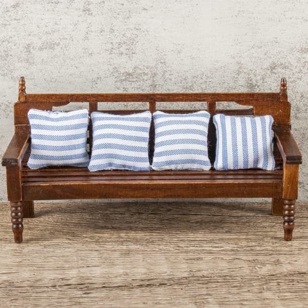 1:12 Miniatyr Benk Sofa Tre Lenestol med Puter Mini Hus Møbler Tilbehør