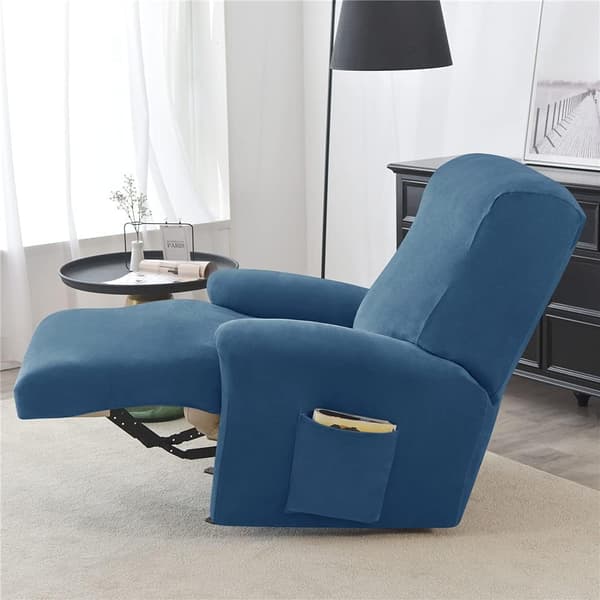 Halkskyddat sofföverdrag med sidoficka, tvättbart möbelskydd (kunglig blå) Royal Blue