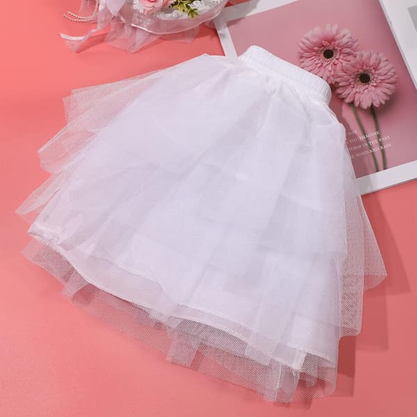 Tutu skørt blomstret benløst skørt til piger ballet lagdelt tylskørt (35CM, sort) black