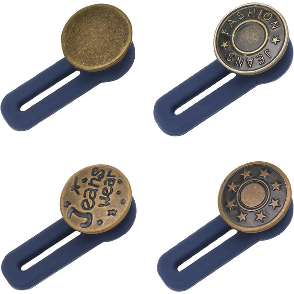 4st förlängning av knappar för jeansbyxor, avtagbar jeansknapp, utdragbar jeansknapp (brons)