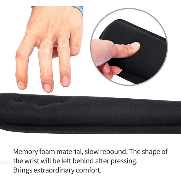 Ergonomisk musmatta handledsstöd mus tangentbord handledsstöd set halkfri matta musmatta handledsstöd för kontor dator bärbar dator svart