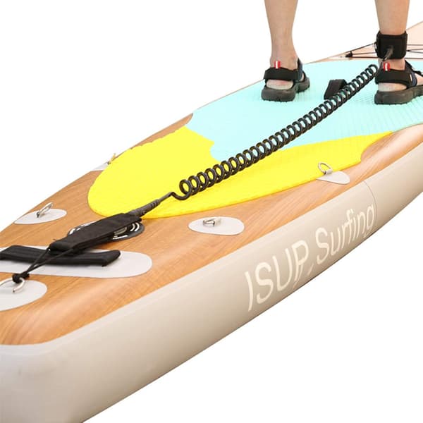 Surf SUP Board Leash, 10ft 7mm TPU Coiled Stand Up Paddle Board og Surfboard Leashes, Sort black