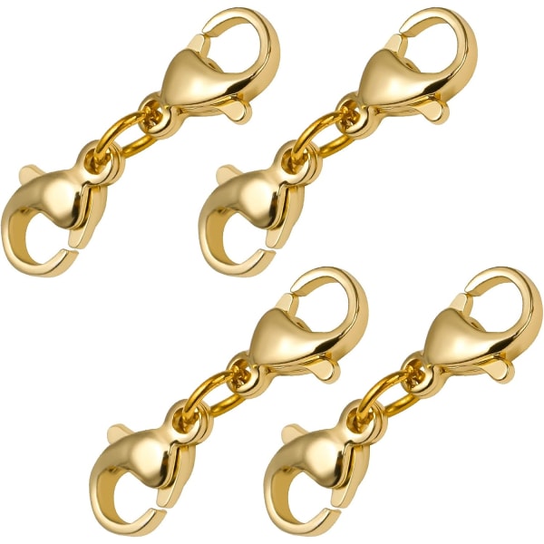 4st 22 mm Dubbel etikett smyckeslås, längd på guldarmband hummerlås halsband