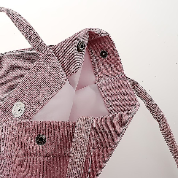 Damstor handväska i canvas, dam axelväska i manchester, toteväska (rosa)