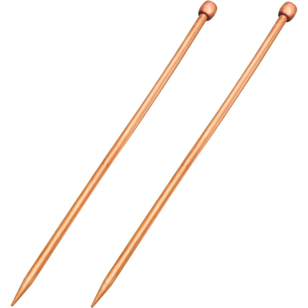 2 st bambu stickningsnålar set raka enkelspetsade stickningsnål längd 14 tum(8 mm)