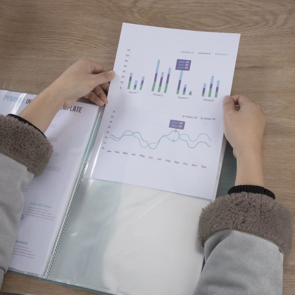 A4-presentationsmapp med transparenta fickor 30 fickmappar 4 stycken
