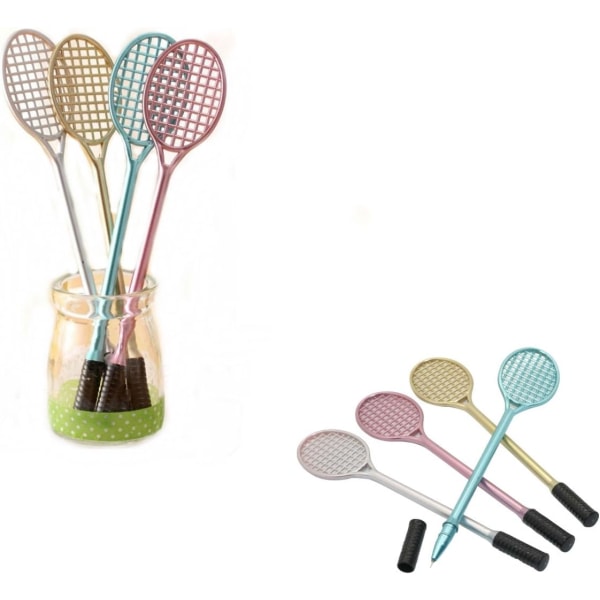 Förpackning med 12 söta tennisracketformade kartonger och eller dekorativa gelpennor (svarta - 0,5 mm spetsar)
