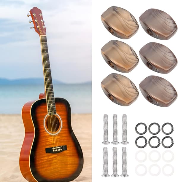 6-delt gitarstemmeskruer maskinhoder erstatningsstemmeknappsett