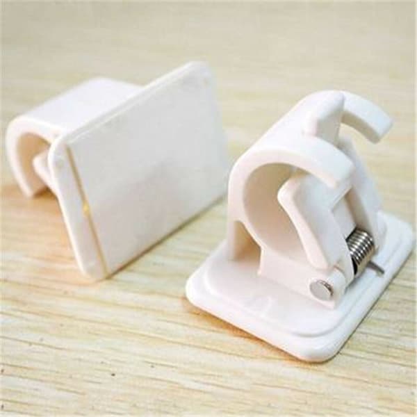 Selvklebende kroker Stangholder Stang Draperikrokholder 2 stk