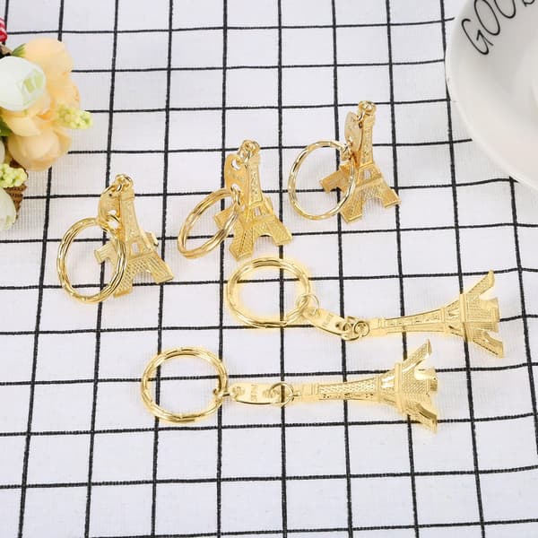 15 stk. Eiffeltårn Nøglering Retro Pynt Franske Souvenirs Nøgleringe (Guld) Gold
