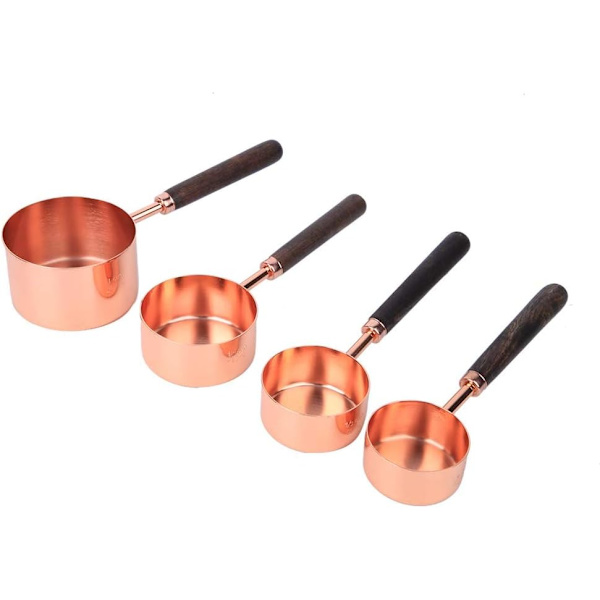 4 st/set Rostfritt stål roséguld Måttsked Set Kök Bakverktyg