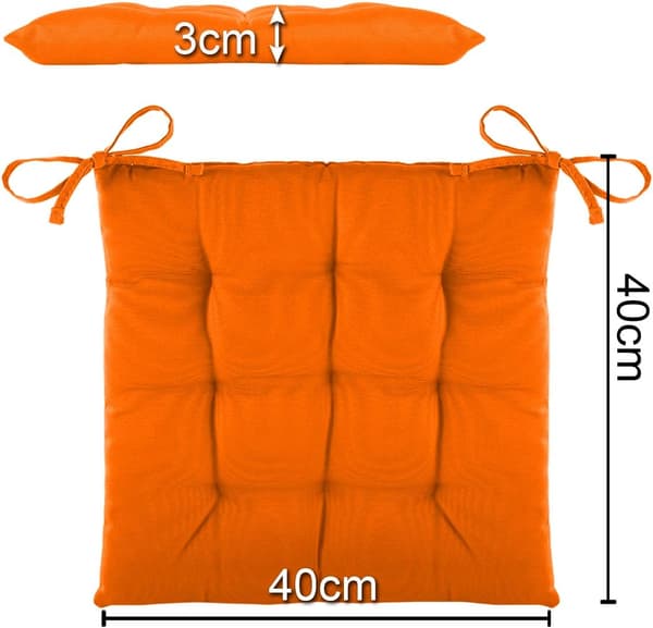 NineClouds Sæt med 4 Havehynder/Polyester Havesædehynde - Orange Farve Orange