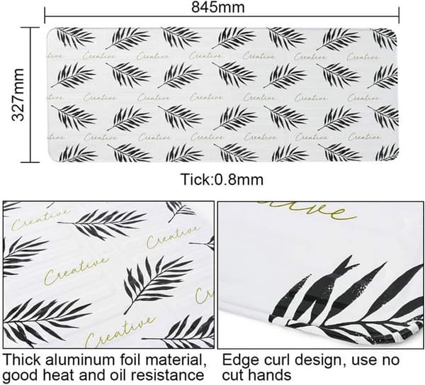Olietæt aluminiumsfolieplade til kogeplade, stænktæt plade (sort 84*39cm)