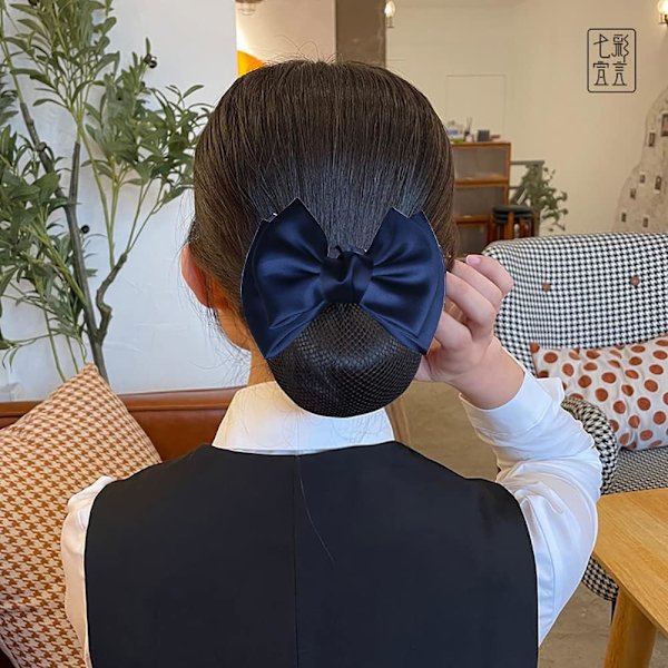 2 st Hår Snood Net Hårklämma Cover Rosett Spänne Hårnät Huvudbonad Hårtillbehör
