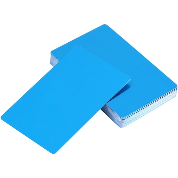 50 plåtvisitkort tomma lasergraverade DIY-blanka visitkort (blå) blue
