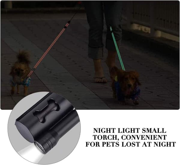 NineClouds uttrekkbar dobbelkobbel for 2 hunder, 3M dobbelkobbel med LED-lys
