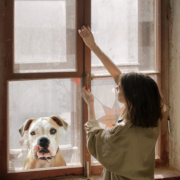 4 st roliga hundväggfönsterdekaler Söta djurdekaler Realistisk kika (stil 5) color 1