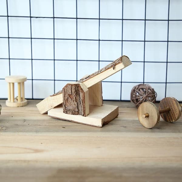 Husdjur Naturlig Log Trä Gunga Bur Leksak Hamster Gungbräda 1 Stycken