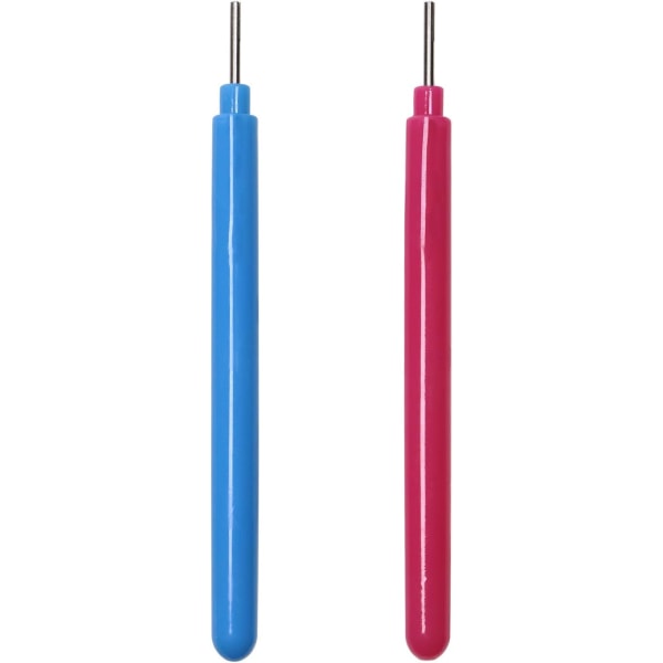 2 st Pappersquillingverktyg med slitsar för DIY Craft Art Quilling-kurser, djupblå + rosa färg