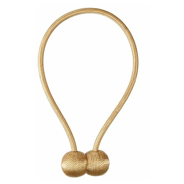 2 stykker gardiner med gardinringe, gratis magnetisk perforeret kabelclips tilbehør, boligindretning ringclips guld
