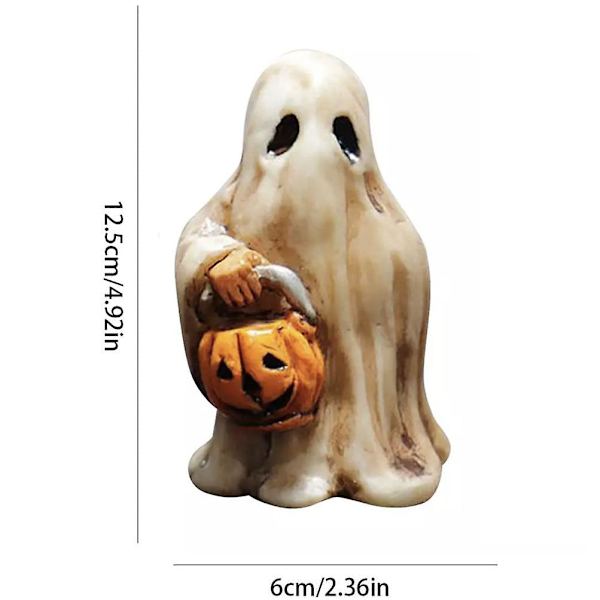 1 st Halloween Ghost Pumpkin Statue Zombie Resin Gräsmatta Prydnader