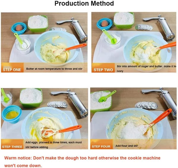 Cookie Maker Cookie Press Gun Kit til DIY Kiksmaskine og Dekoration