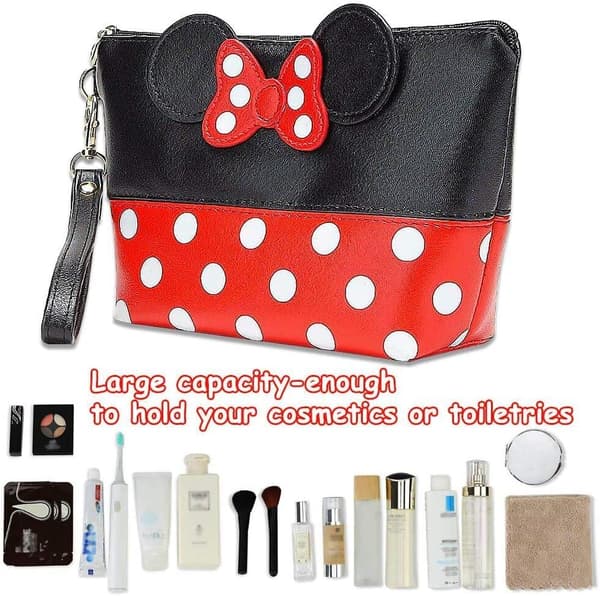 Letvægts håndtaske til damer Mickey Bow Dot Makeup Opbevaringstaske (Blå) Blue