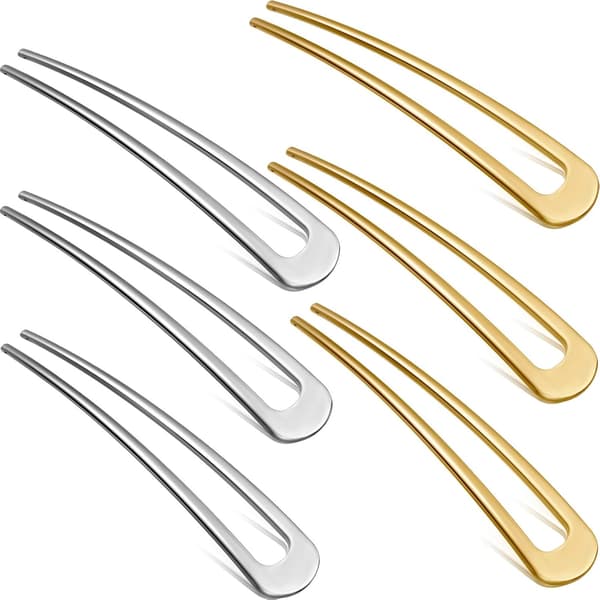 6 stk. U-formede hårnåle, metalhårpinde, chignon-hårgreb, hårtilbehør