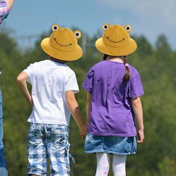 Damfiskehatt Groda Sol Unisex Hink Vikbar Utomhus Sommar för Camping Vandring Fiske（gul） Yellow