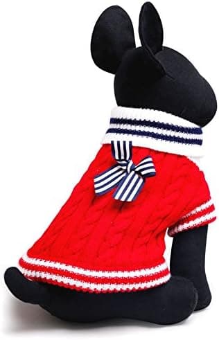 Vinter kæledyr varm striktrøje pullover jakke (rød, M størrelse) 1 stk red