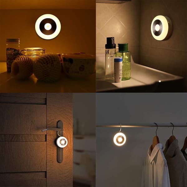 Bevegelsessensor nattlys, smart nattlys for barn, LED trapp nattlys skap varmt hvitt lys