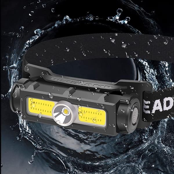 8000 Lumen Oppladbar Hodelykt, Supersterk COB LED Hodelykt, 7 Moduser