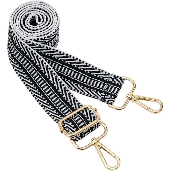 Bred axelrem justerbar ersättningsbälte crossbody canvasväska handväska (svart) Black