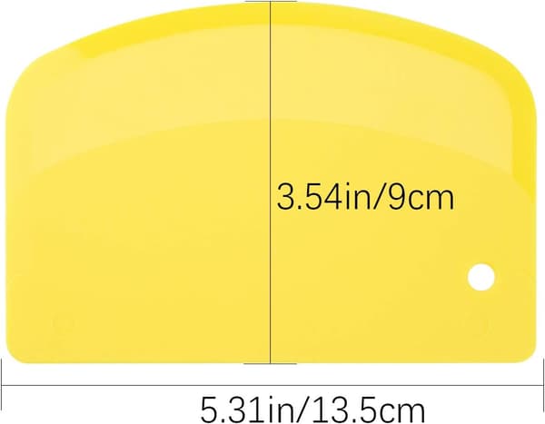 2 stk 13,5x9cm deighorn - deigkutter plast deigskrape (gul, hvit)