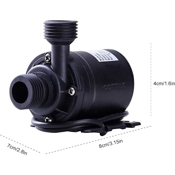DC 12V 800L / h 5m nedsänkbar vattenpump utan borste för vattencirkulationssystem Solar