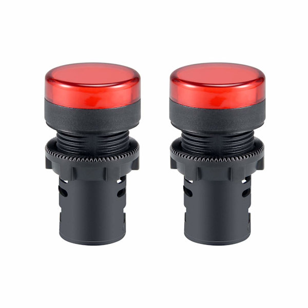 2 st AC/DC 110V Indikatorlampor, Röd LED, Infälld Panelmontering 7/8\" 22mm red