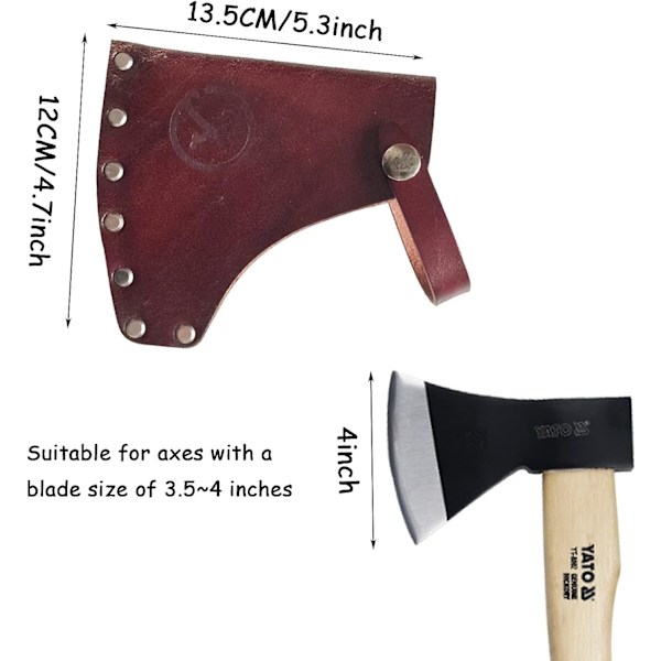 Axe Sheath Läderskydd Verktyg Läder Yxhuvudsskydd med Läder