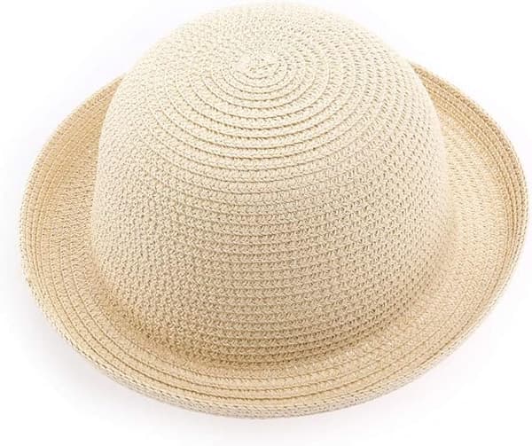 Melonhat, sommerstråhat til kvinder, sommerhat, solhat, havehat (56-58 cm, beige) Beige