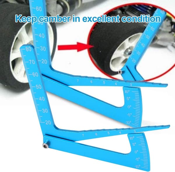 RC justerbar linjal, justering av høyde og hjulfelger Camber Multi Angle Measuring Tool (blå)