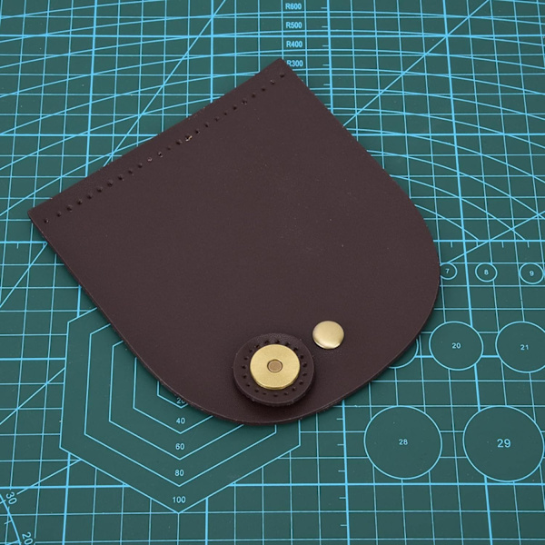 Läder DIY sömnadstillbehör, väska flip cover split läder magnetlås (kaffe) Coffee