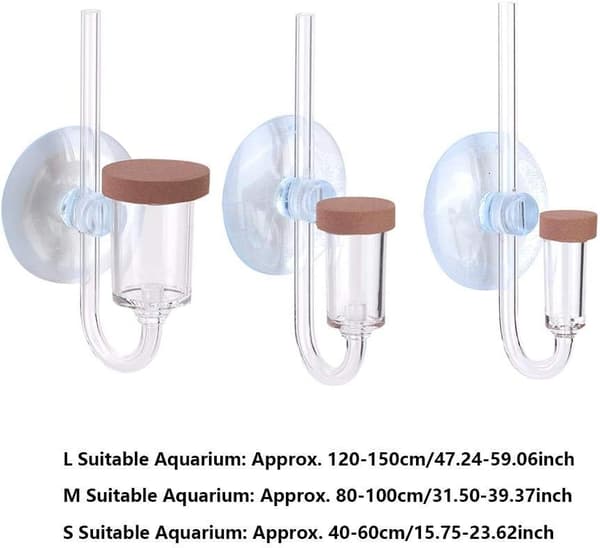 CO2-förstövare Diffusor Akryl Akvarium Koldioxid Transparent Bubbelräknare (S) s