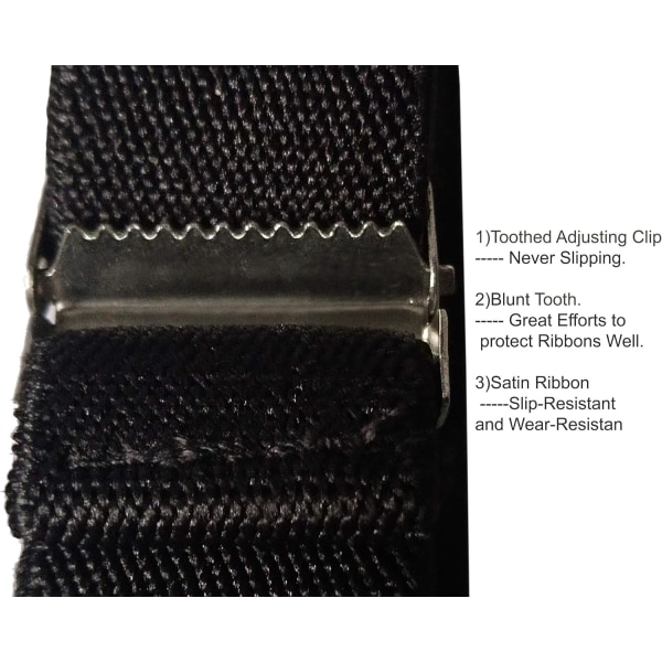Elastiskt justerbart armband Skjorta strumpebandsärmhållare (svart) Black